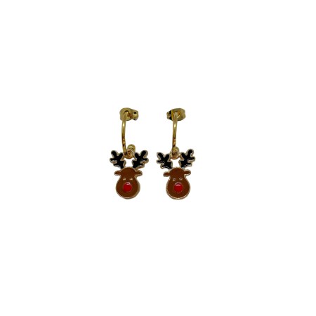 earrings steel gold hoop rudolph